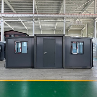 Grey 20ft Dual Wing Expandable Container House 4 Rooms with Full Bathroom