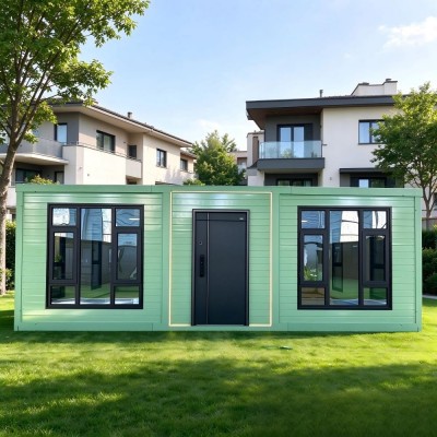 20ft Flat Roof Raised Expandable Wing Container House for Temporary Living