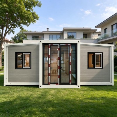 20ft Metal Carved Panel Double Wing Expandable Container House For Living