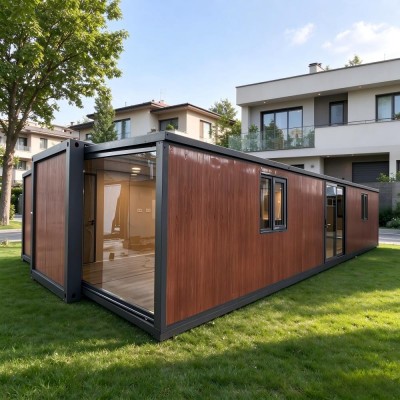 French Style Double Wing Expandable Container House Prefab Modular Home