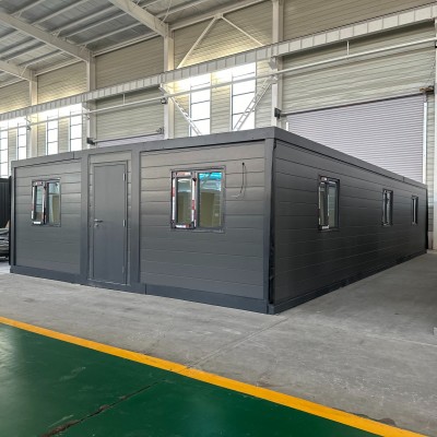 40ft Grey Metal Carving Panel Double Wing Expandable Container House