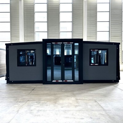 40ft Grey Metal Carving Panel Double Wing Expandable Container House