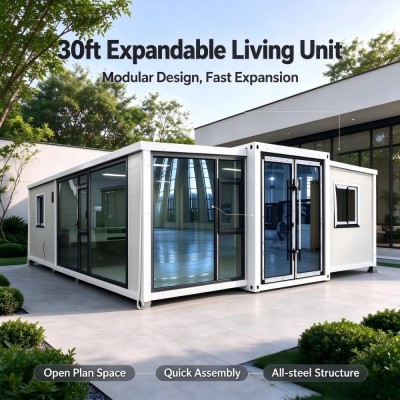 30ft Double Wing Prefab Expandable Container House, Mobile Vacation Home