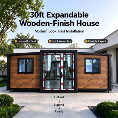 30 Foot Wood Look Expandable House Quick Assembly For Living