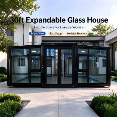 30ft Expandable Glass House | Modular Prefab Living & Working Space